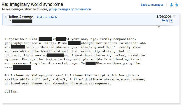 The Creepy, Lovesick Emails of Julian Assange