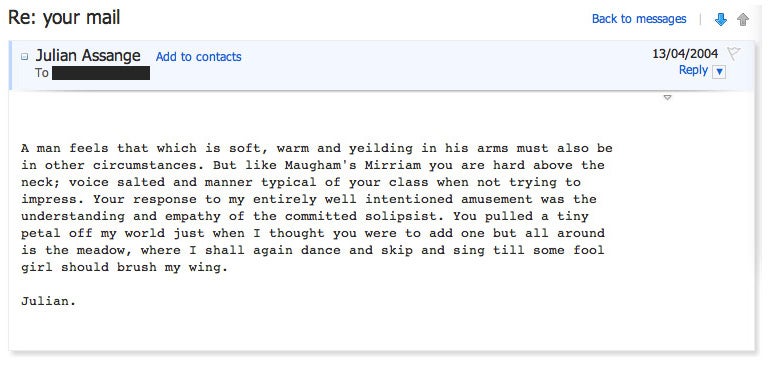 The Creepy, Lovesick Emails of Julian Assange
