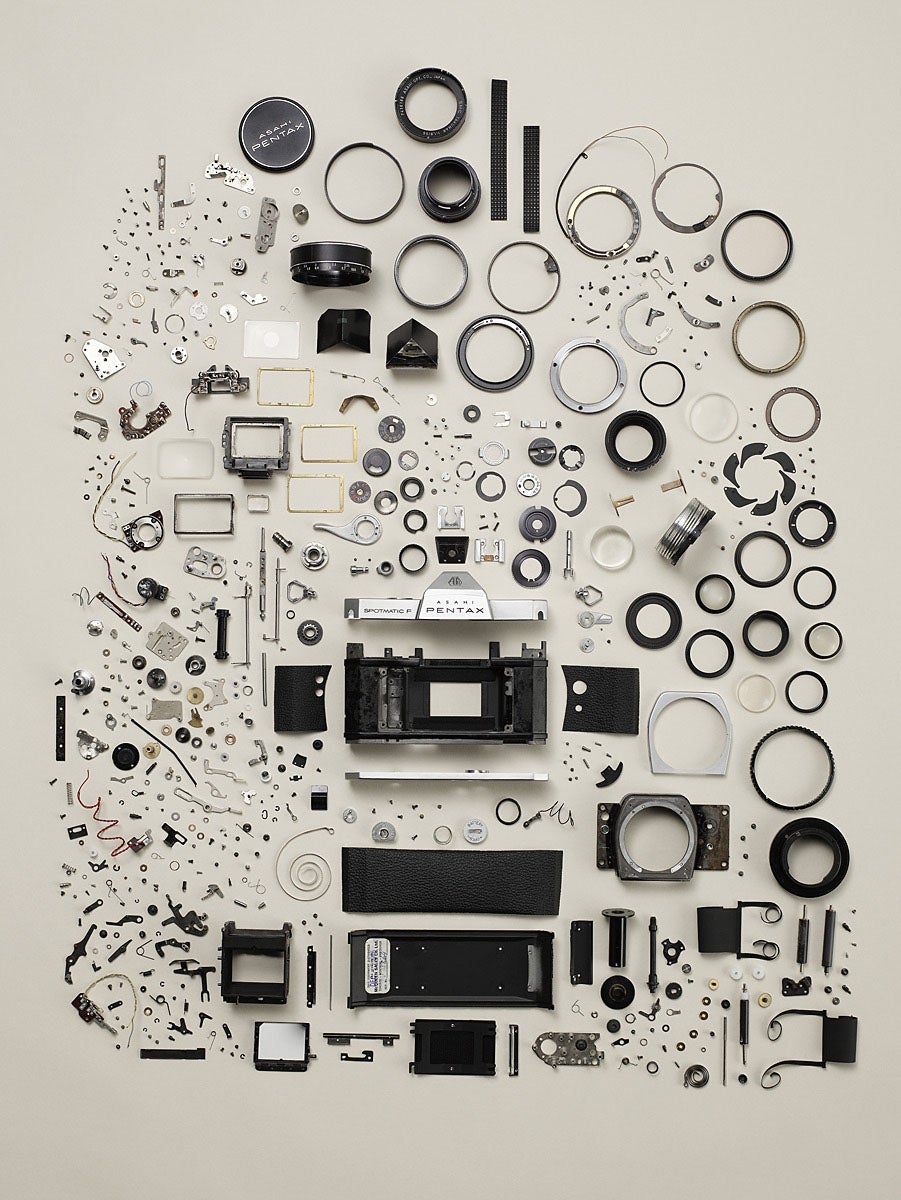 A Pentax Camera Beautifully Exploded