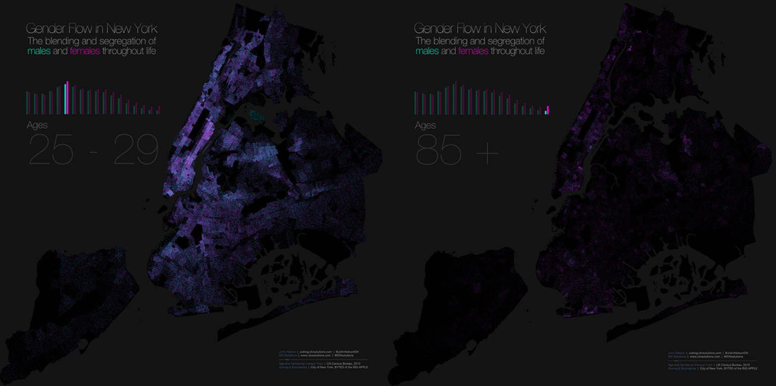 This map of gender segregation shows how New Yorkers live and die