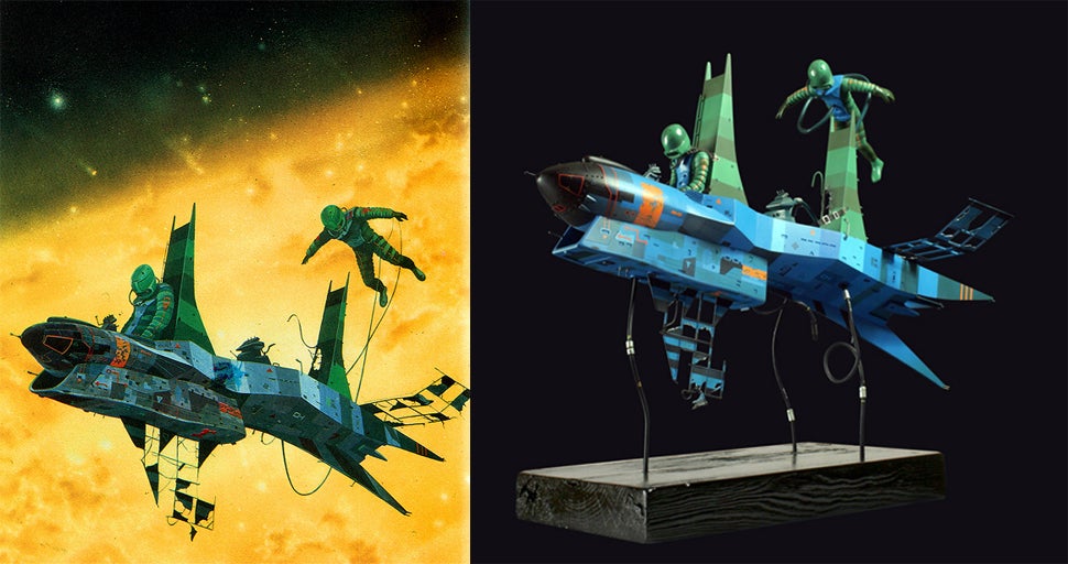 Artist turns a classic space opera cover into a beautiful scale model