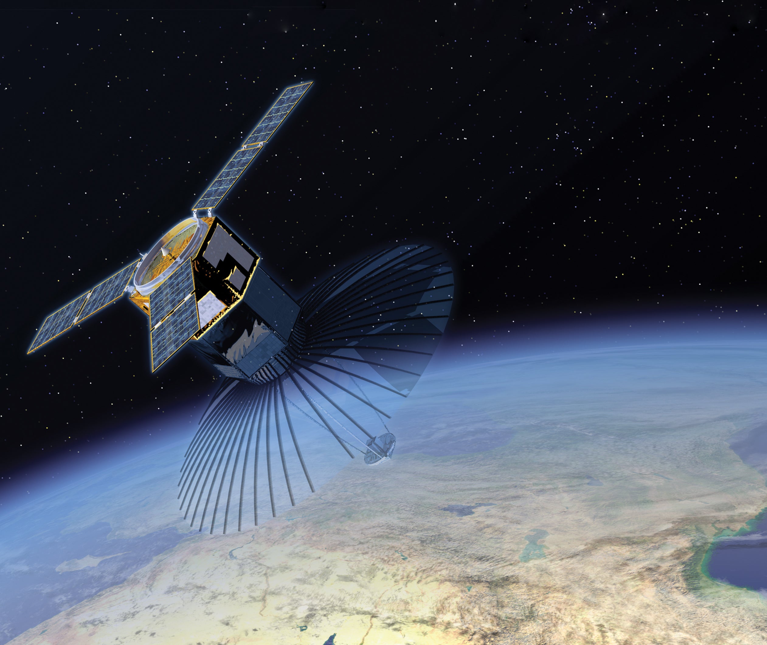A New Defense Department Satellite Shoots Out Smaller Sats