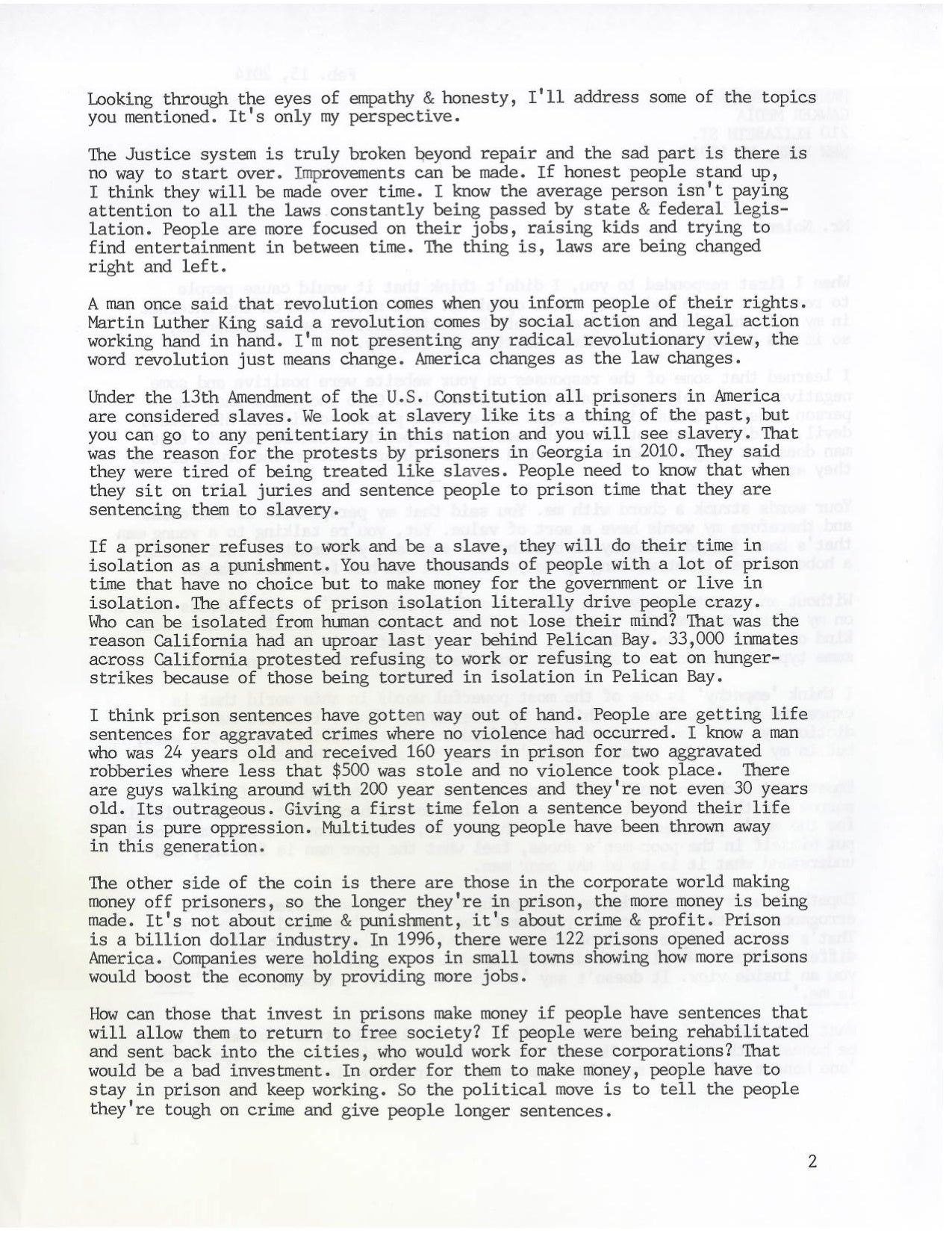 A Letter From Ray Jasper, Who Is About to Be Executed