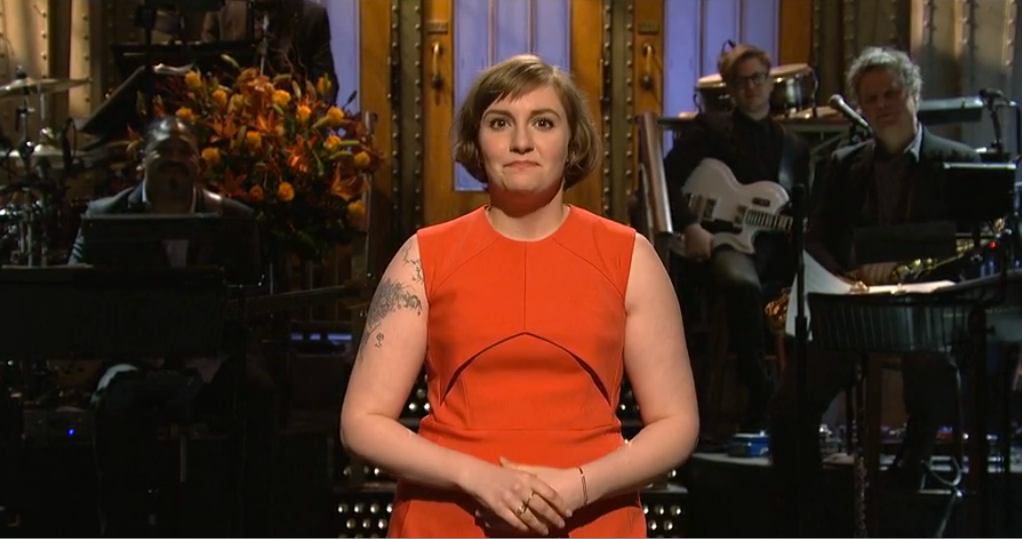 Lena Dunham Gets Naked, Scraps with Men&#39;s Rights Activist on SNL