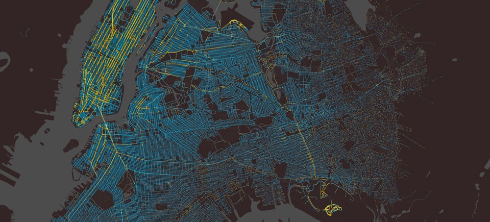 A Whole Year of Taxi Rides in New York City Mapped