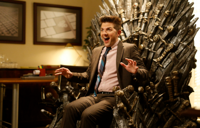 Adam Scott Totally Freaks Out Over His Very Own Iron Throne