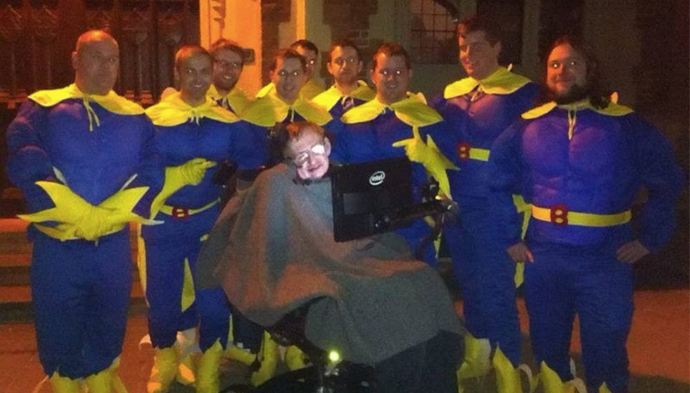 Stephen Hawking Almost Joins Bachelor Party With Bros in Banana Suits