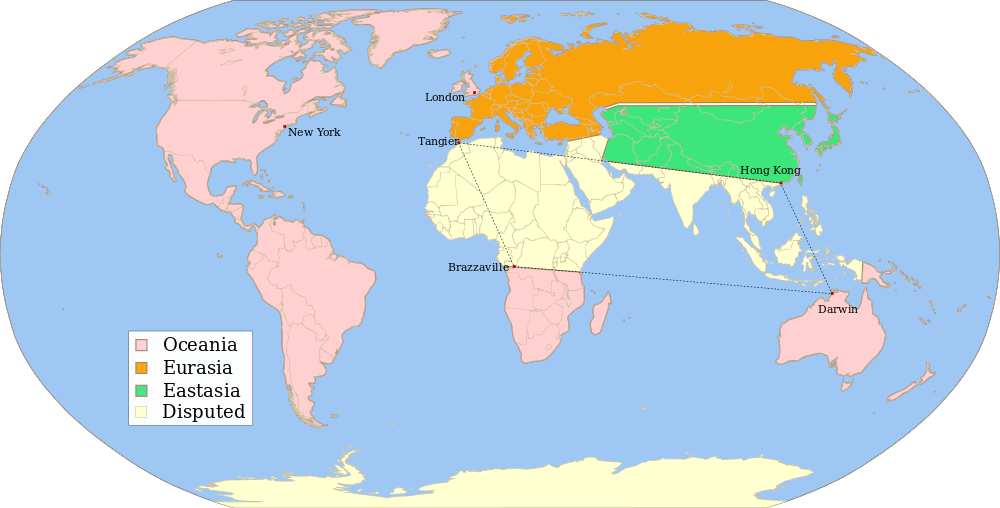 This map describes the world of George Orwell&#39;s 1984—or does it?