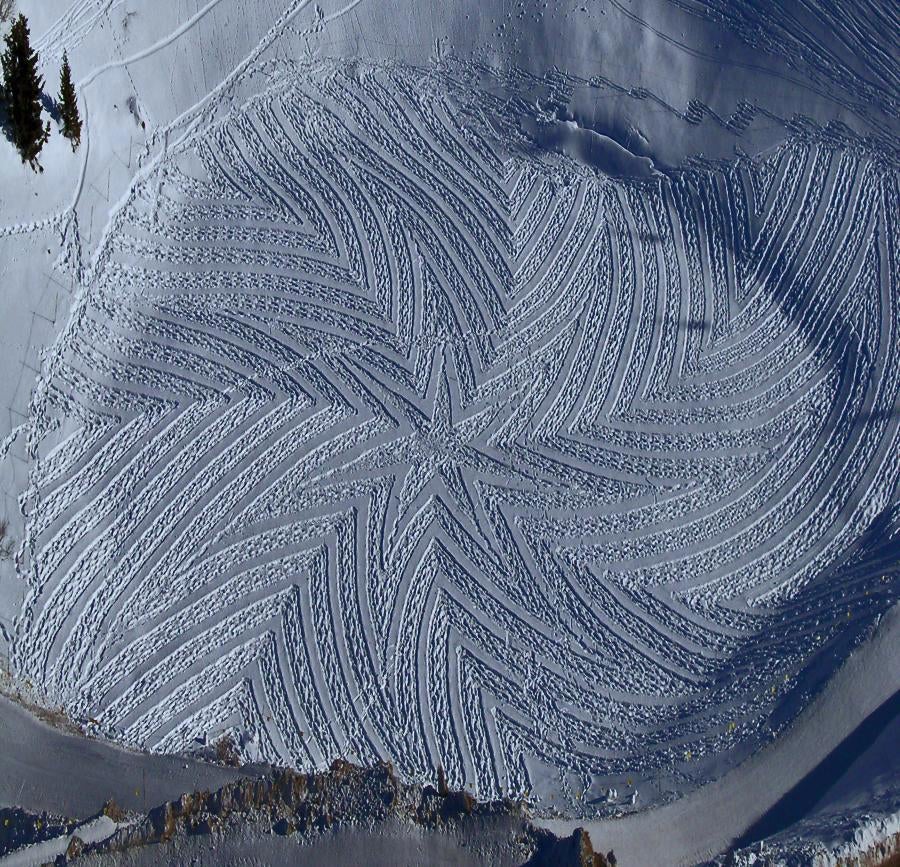 Crop circles found in the snow