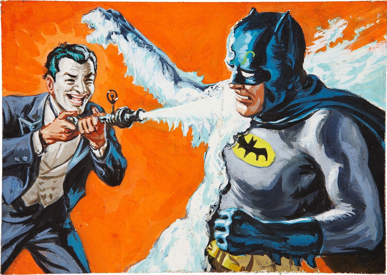 The Dark Knight rides a shark in bondage-crazy 1960s Batman art