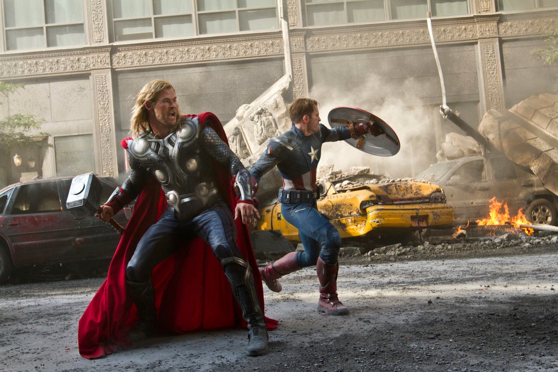 43 Avengers stills explode with lasers, jets, and latex