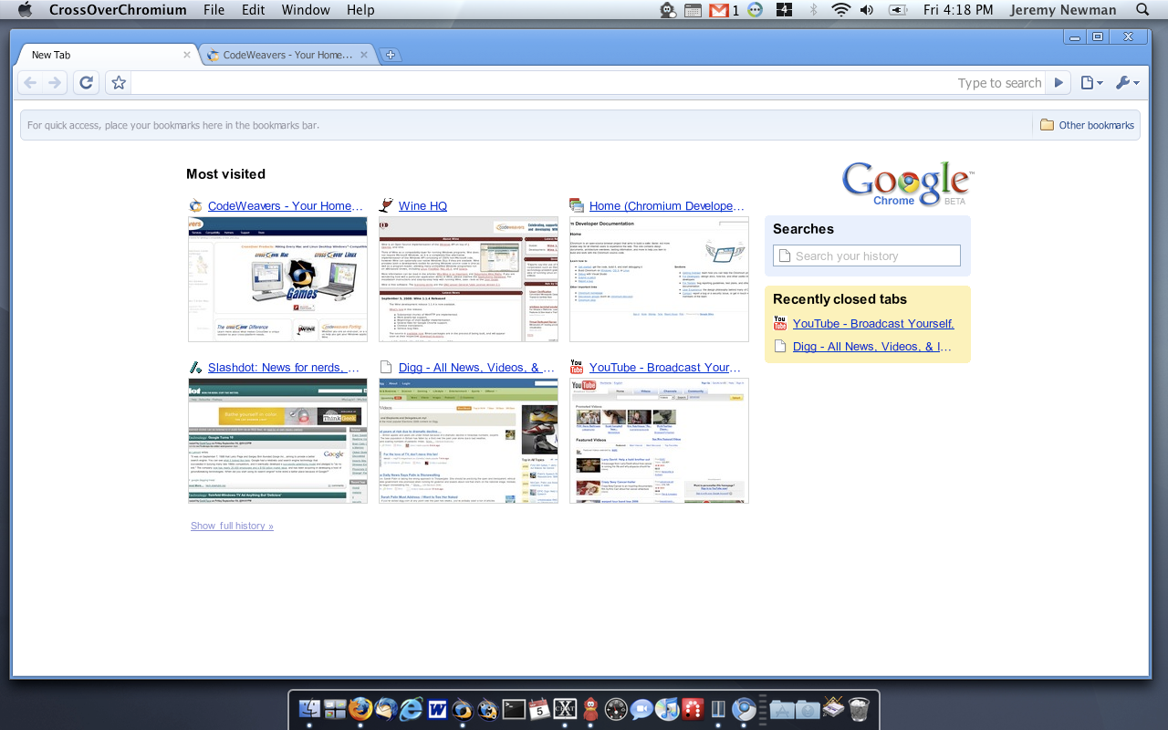 Unofficial Google Chromium Now Available for Mac OS X, Linux