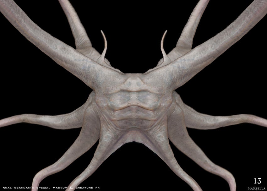 Prometheus concept art puts us face-to-sucker with the movie's creatures