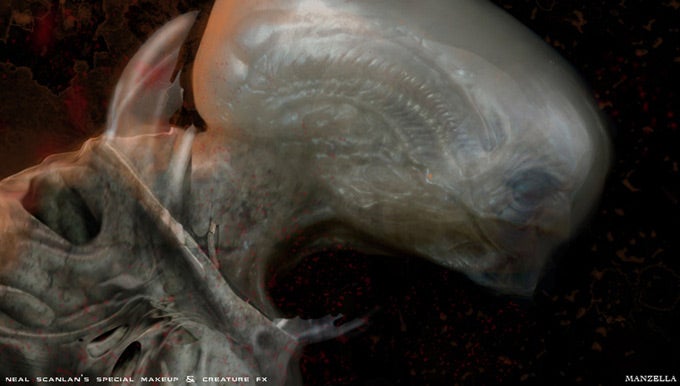 Prometheus concept art puts us face-to-sucker with the movie's creatures