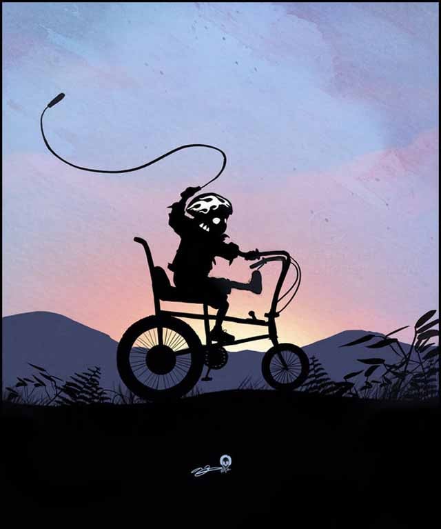 Beautiful superhero silhouettes show comic book characters at recess