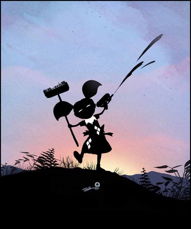 Beautiful superhero silhouettes show comic book characters at recess