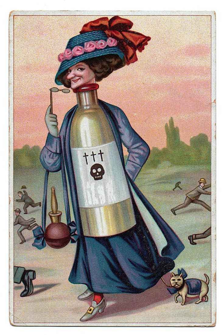 These vintage postcards would nowadays pass for threats by mail