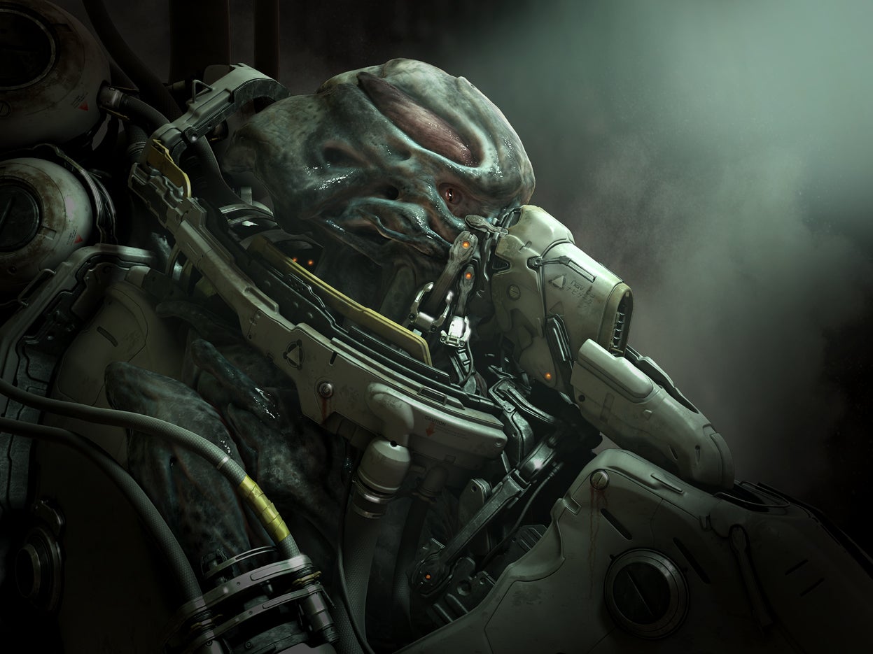 A StarCraft II Marine Won't Shoot Monsters This Pretty