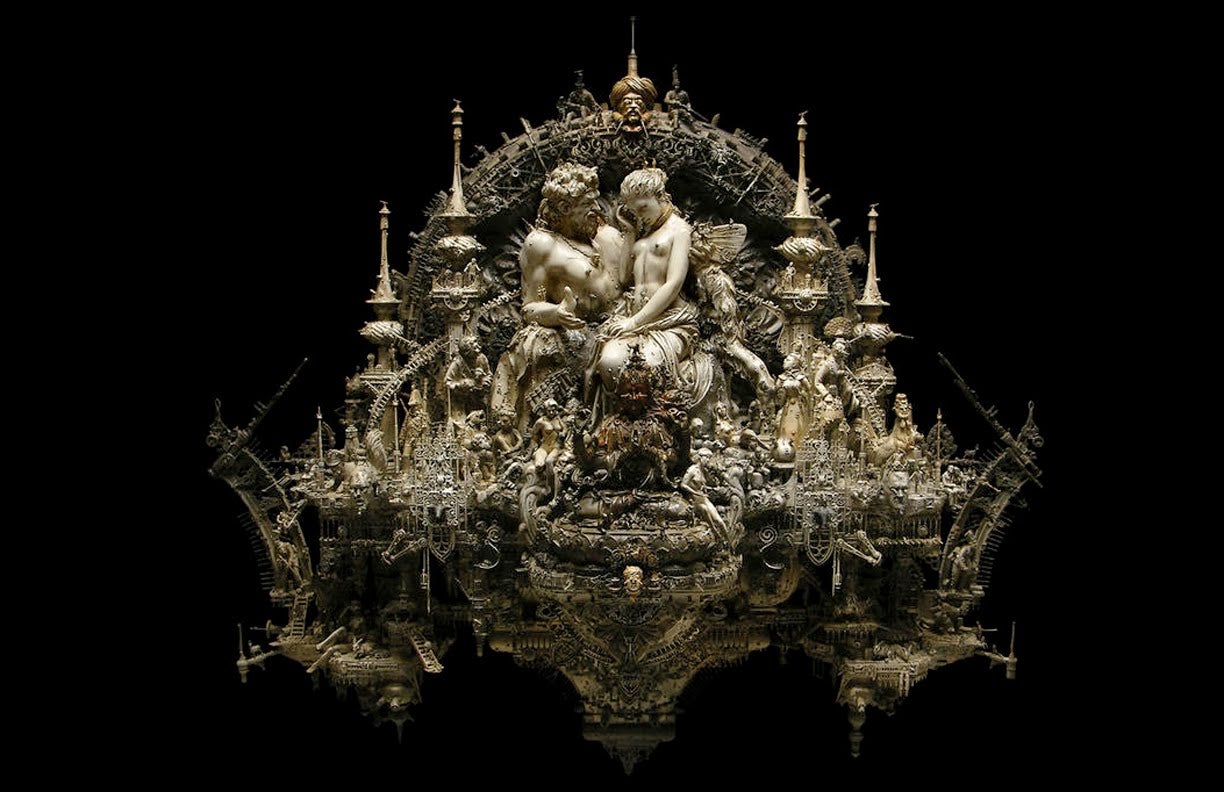 Kris Kuksi's Beautiful Art is Made From the Bones of Dead Model Kits