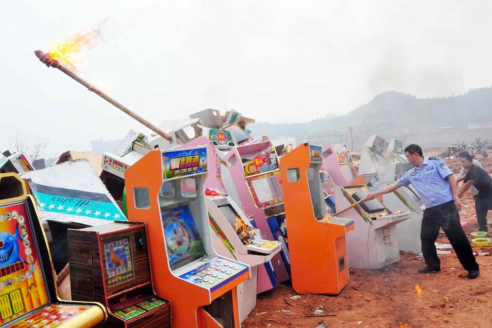Why Video Game Gambling Machines Were Destroyed In China