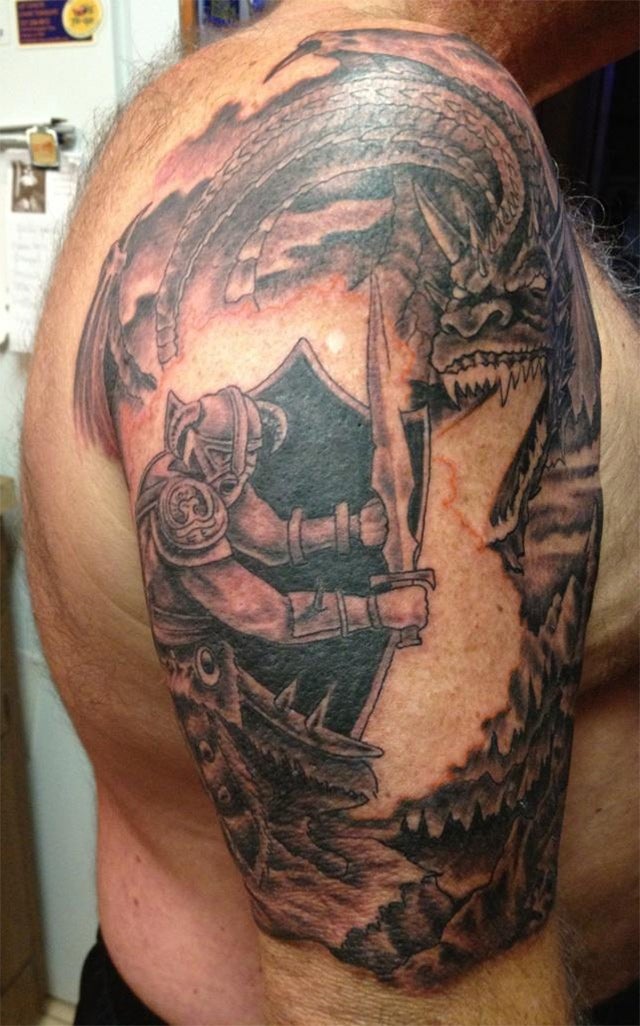 Skyrim Tattoo Turns Reader's Boss Into RPG Hero