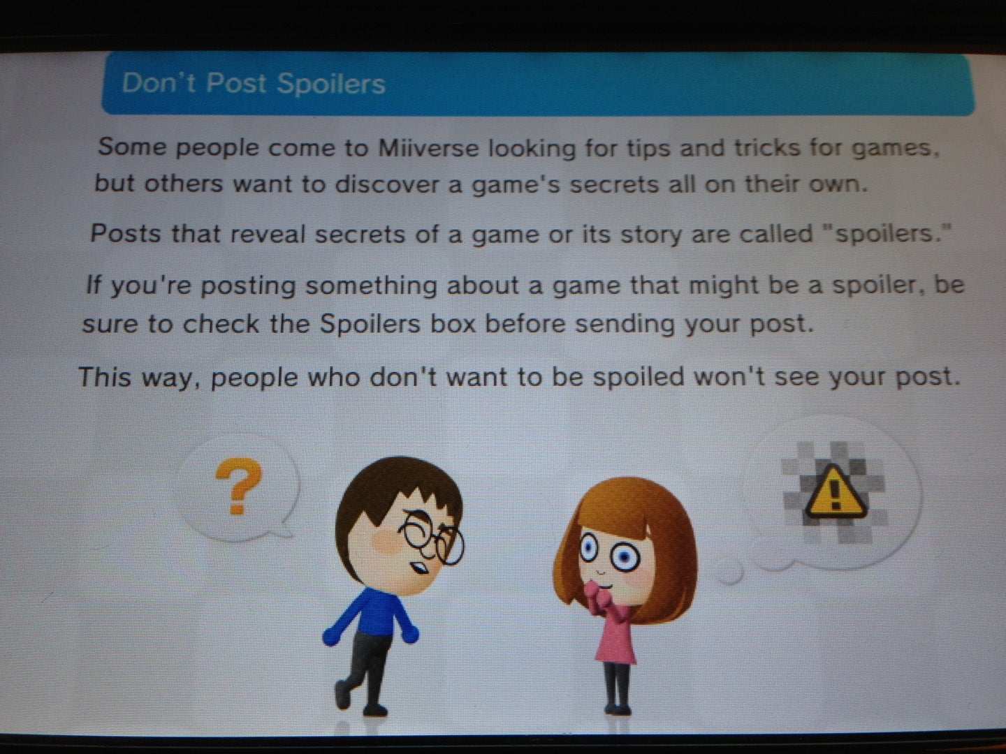 Nintendo's Miiverse Dreams of a Civilized, Spoiler-Free Online Community