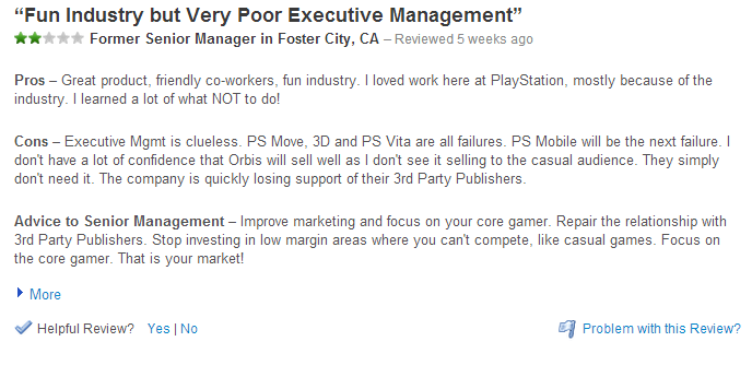 Sony 'Employee' Review: 'I Don't Have A Lot Of Confidence That Orbis Will Sell Well'