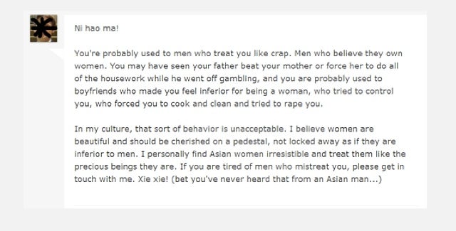 White Guys Creeping Out Asian Women on Dating Sites