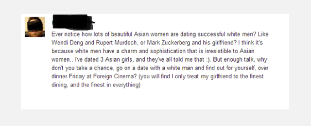 White Guys Creeping Out Asian Women on Dating Sites