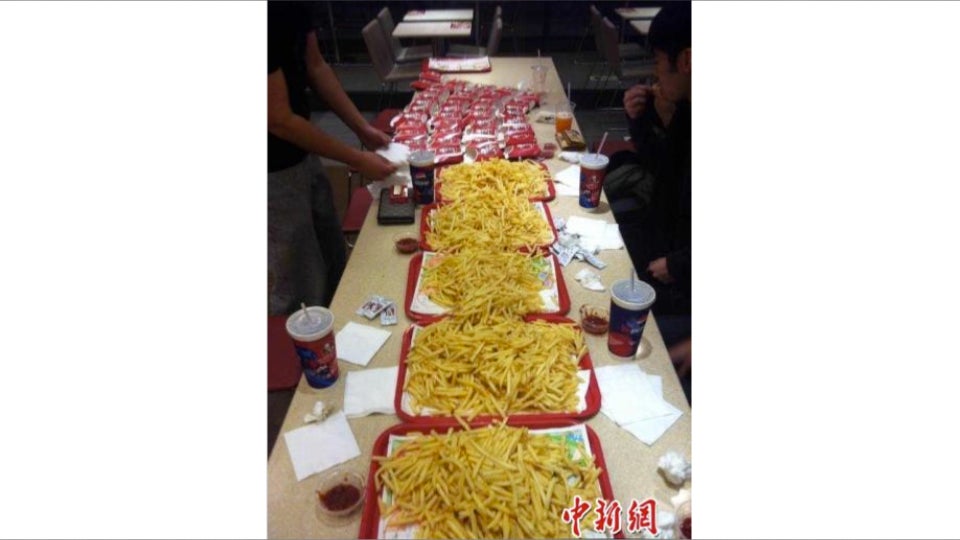 In China, Some Kids Held a French Fry Eating Battle to Relieve Stress