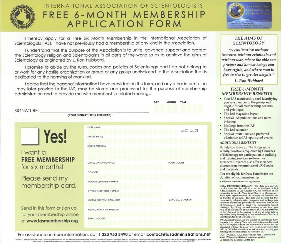What Scientology's Japan Recruitment Letters Look Like