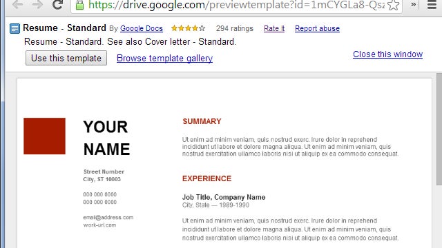 Use Google Docs' Resume Templates for a Free, Good-Looking Resume