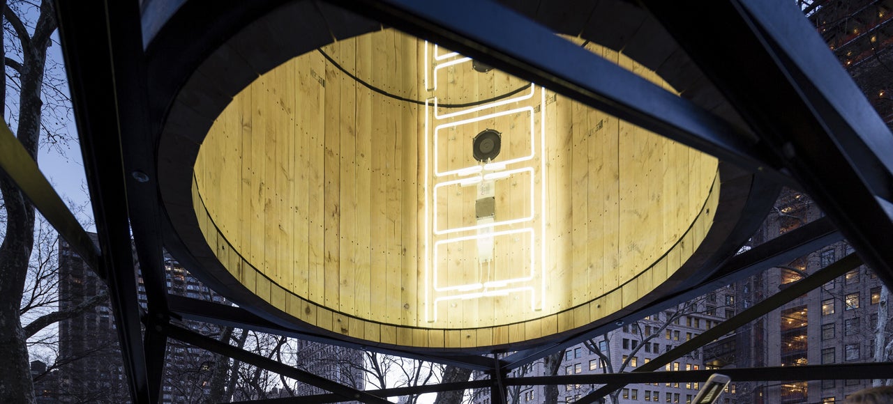 Neon Lights Make These NYC Water Towers Into Inter-Dimensional Portals