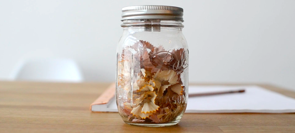 A Pencil Sharpening Jar That Tracks Your Work Ethic In Wood Shavings