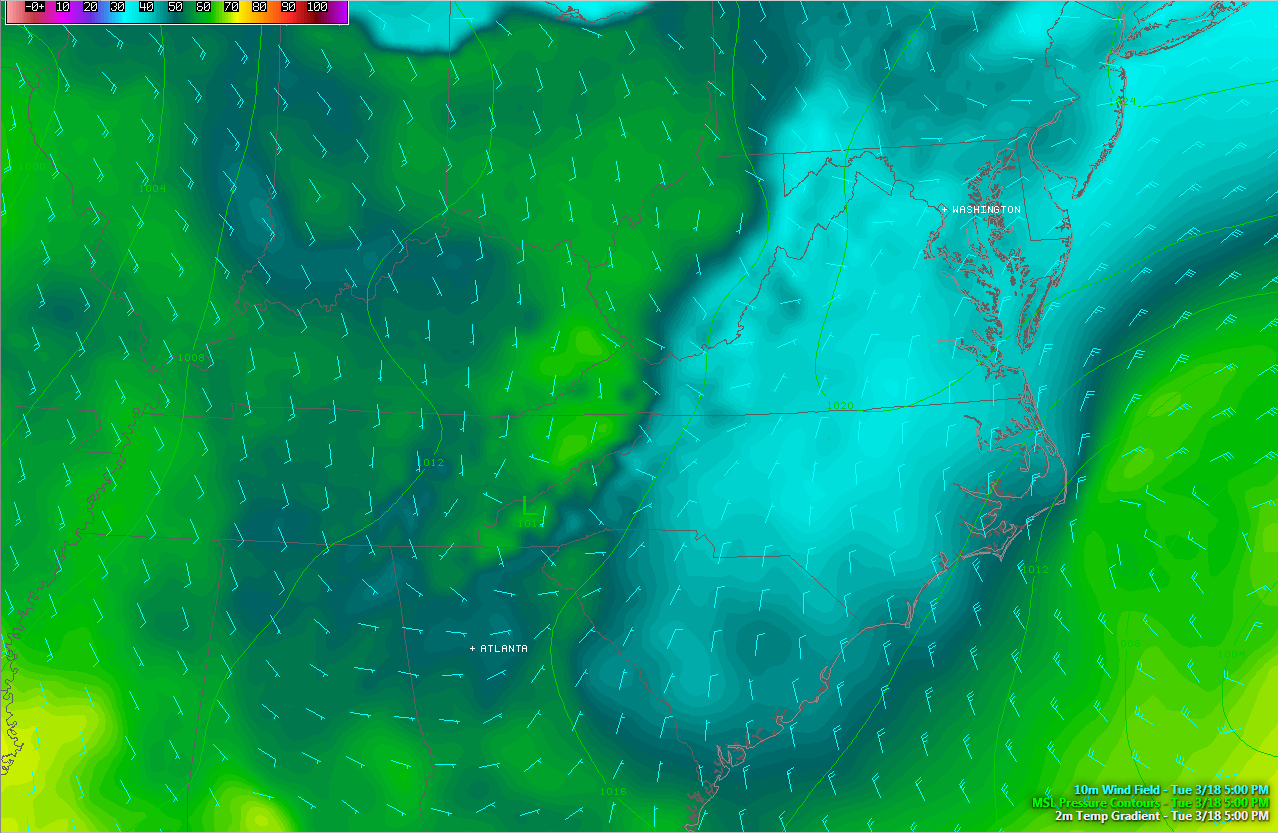 Cold Air Damming Creates Icy Mess in North Carolina