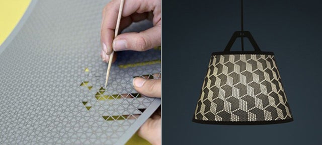 Poke Out Parts of This Perforated Lamp Shade To Make Your Own Pattern