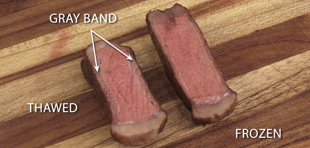 Science: It's better to cook a frozen steak than a thawed steak