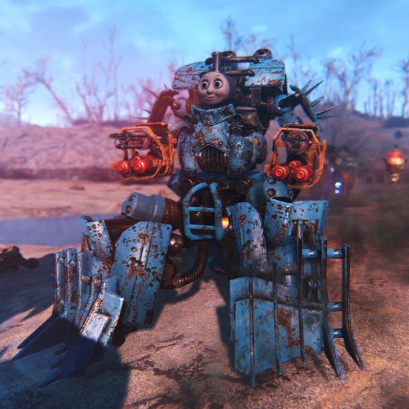 Fallout 4 Robots Are Way More Intimidating With A Thomas Head | Kotaku