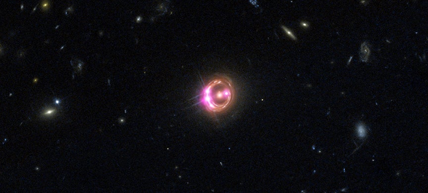 An interstellar spaceship is about to exit this hyperspace portal