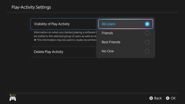 A screenshot of the Switch 2's dashboard shows privacy settings.