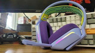 purple wireless gaming headset