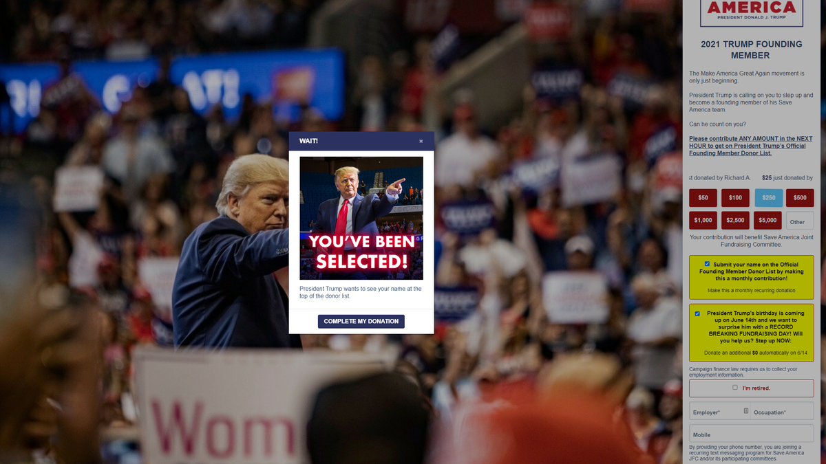 photo of Trump’s PAC Site Tricks Donors Into Recurring Charges With ‘Happy Birthday’ Dark Patterns image