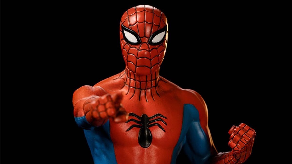 La estatua del meme de Spider-Man apunta acusadoramente a lo que quieras
