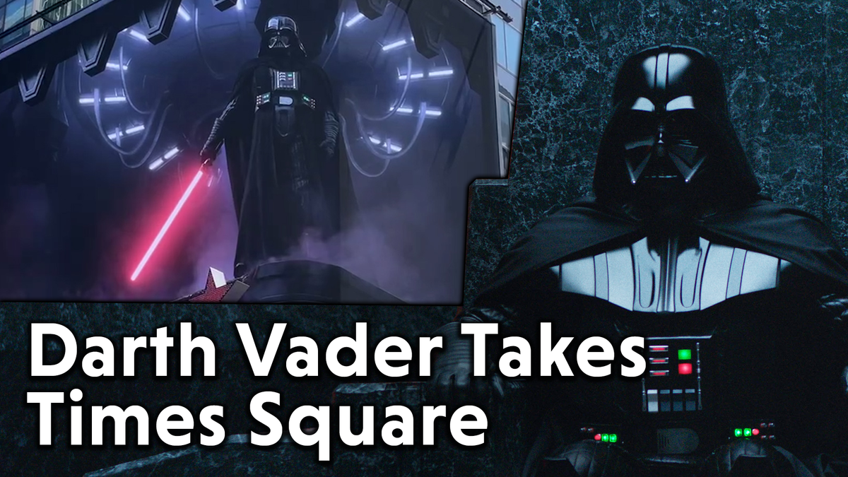 Anuncio de Obi Wan Kenobi en 3D de Times Square convoca a Darth Vader Star Wars
