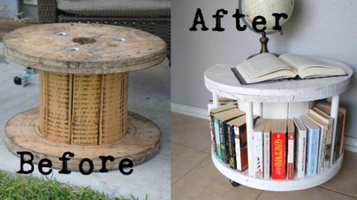 Repurpose A Cable Spool Into A Bookcase