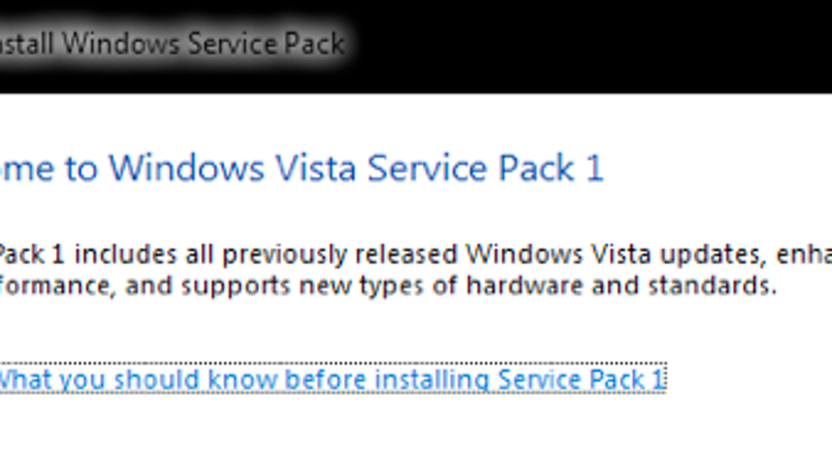 Windows Vista Service Pack 1 - 