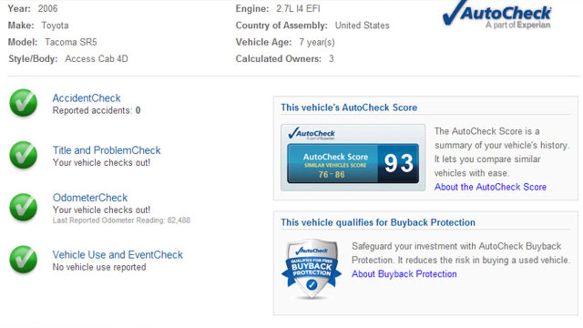 Get a free vehicle history report before you buy a car
