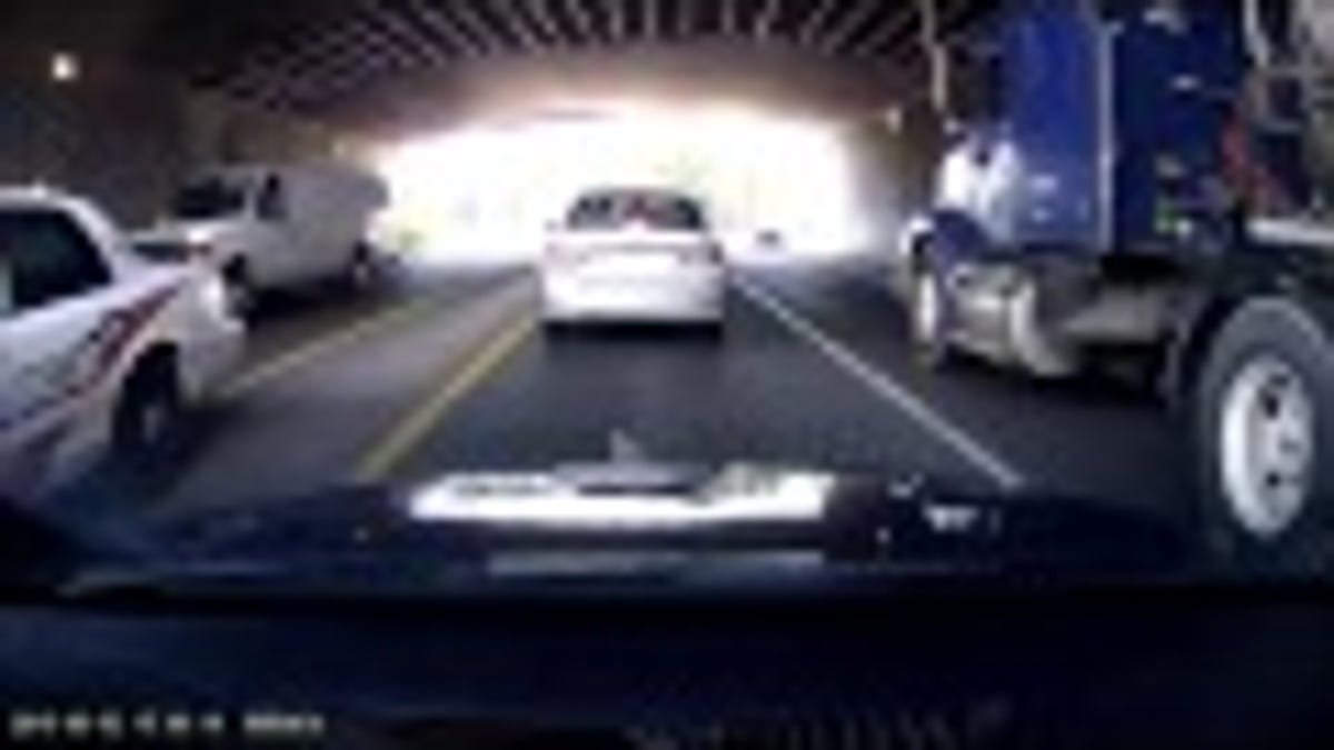 Garbage Truck Underestimates Bridge Dumps Load All Over Road