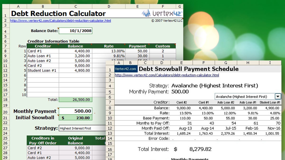 download this snowball debt calculator and plan to get out snowball debt elimination calculator