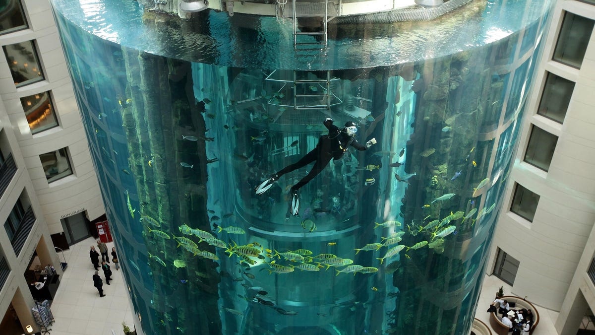 AquaDom, World's Largest Free-Standing Aquarium, Explodes